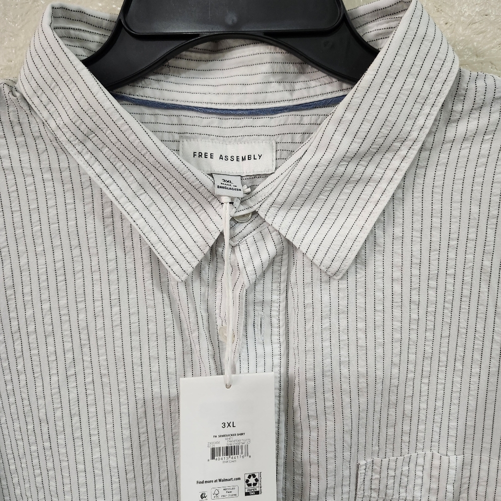 Free Assembly Men’s Button Down dress shirt 3xl New‎